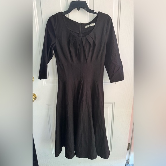MUXXN Black Fit & Flare Dress – 3/4 Sleeve Size L - Picture 5 of 13